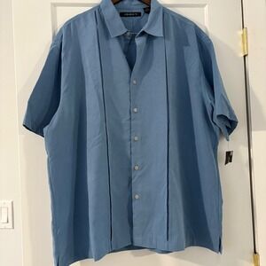 A[X]IST Mens XXL Button Up Shirt Parisian Blue Short‎ Sleeve